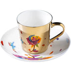 ZenSands Nordic Picasso Lion Mirror Cup Saucer Set Anamorphic Porcelain Illusion Coffee Cup Gift - GiftMira